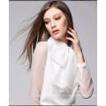 Damen Kurzarm Shirt 100% Polyester Chiffon Bluse